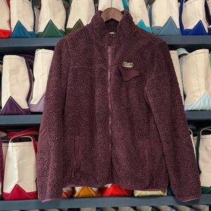 L.L. Bean Plum Sherpa Fleece Zip Jacket